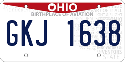 OH license plate GKJ1638