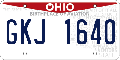OH license plate GKJ1640