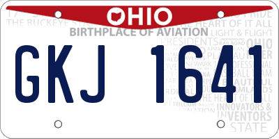 OH license plate GKJ1641