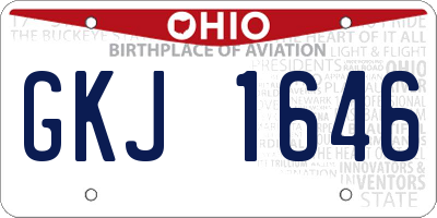 OH license plate GKJ1646