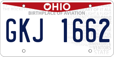 OH license plate GKJ1662
