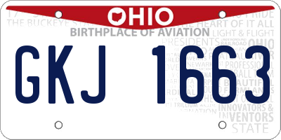 OH license plate GKJ1663