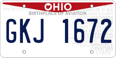 OH license plate GKJ1672