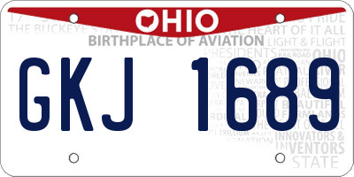 OH license plate GKJ1689