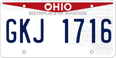 OH license plate GKJ1716