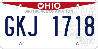 OH license plate GKJ1718