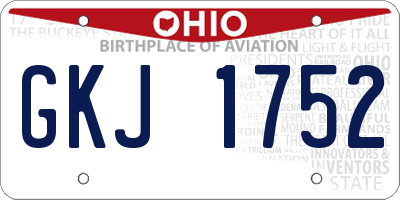 OH license plate GKJ1752