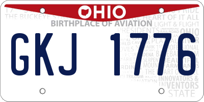 OH license plate GKJ1776