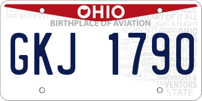 OH license plate GKJ1790