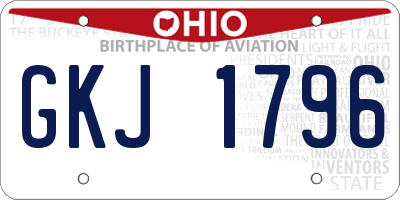 OH license plate GKJ1796