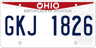 OH license plate GKJ1826