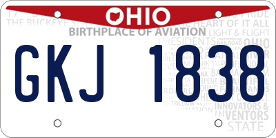 OH license plate GKJ1838