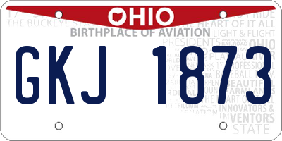 OH license plate GKJ1873