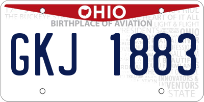 OH license plate GKJ1883