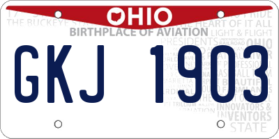 OH license plate GKJ1903