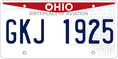 OH license plate GKJ1925
