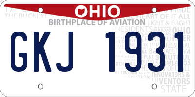 OH license plate GKJ1931