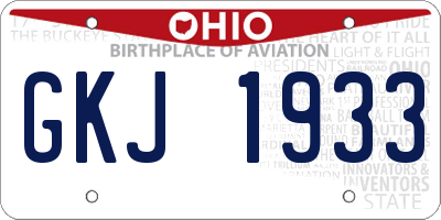 OH license plate GKJ1933