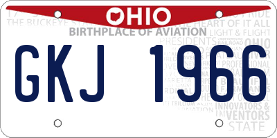 OH license plate GKJ1966
