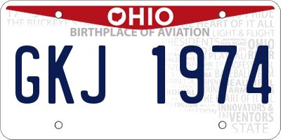 OH license plate GKJ1974