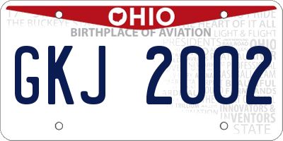OH license plate GKJ2002