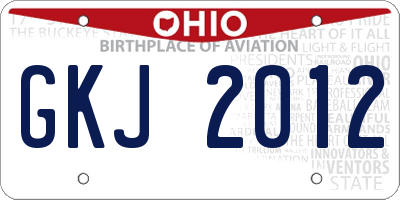 OH license plate GKJ2012