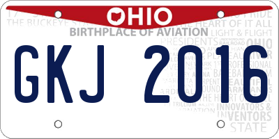 OH license plate GKJ2016