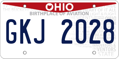 OH license plate GKJ2028