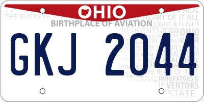 OH license plate GKJ2044