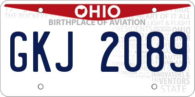 OH license plate GKJ2089