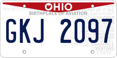 OH license plate GKJ2097