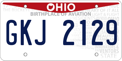 OH license plate GKJ2129