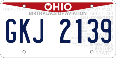 OH license plate GKJ2139