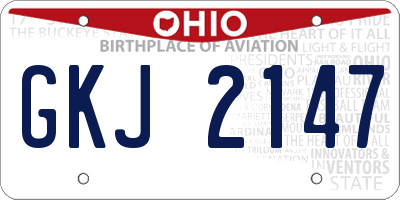OH license plate GKJ2147