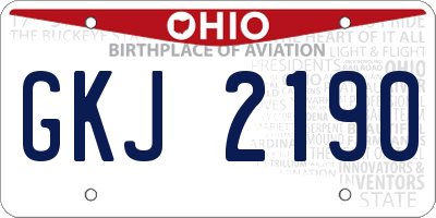 OH license plate GKJ2190