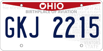 OH license plate GKJ2215