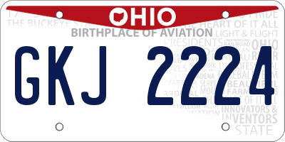 OH license plate GKJ2224