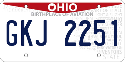 OH license plate GKJ2251