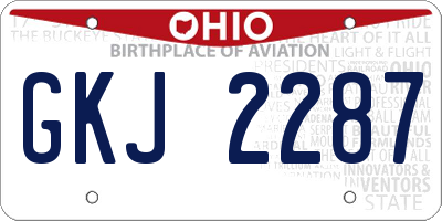 OH license plate GKJ2287
