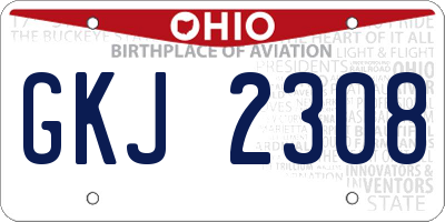 OH license plate GKJ2308