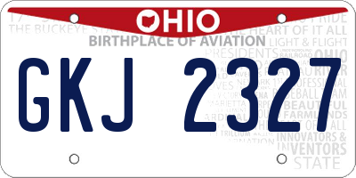 OH license plate GKJ2327