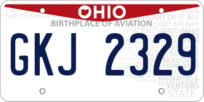 OH license plate GKJ2329