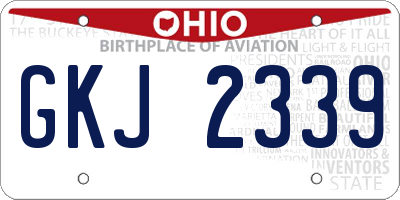 OH license plate GKJ2339