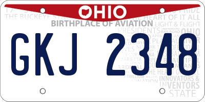 OH license plate GKJ2348