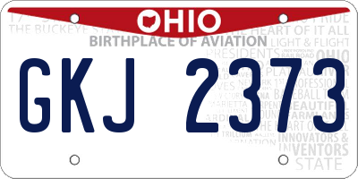 OH license plate GKJ2373