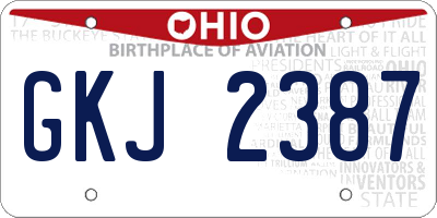 OH license plate GKJ2387