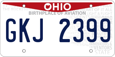 OH license plate GKJ2399