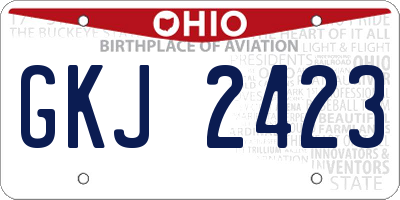 OH license plate GKJ2423