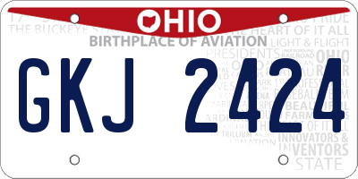 OH license plate GKJ2424