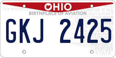 OH license plate GKJ2425